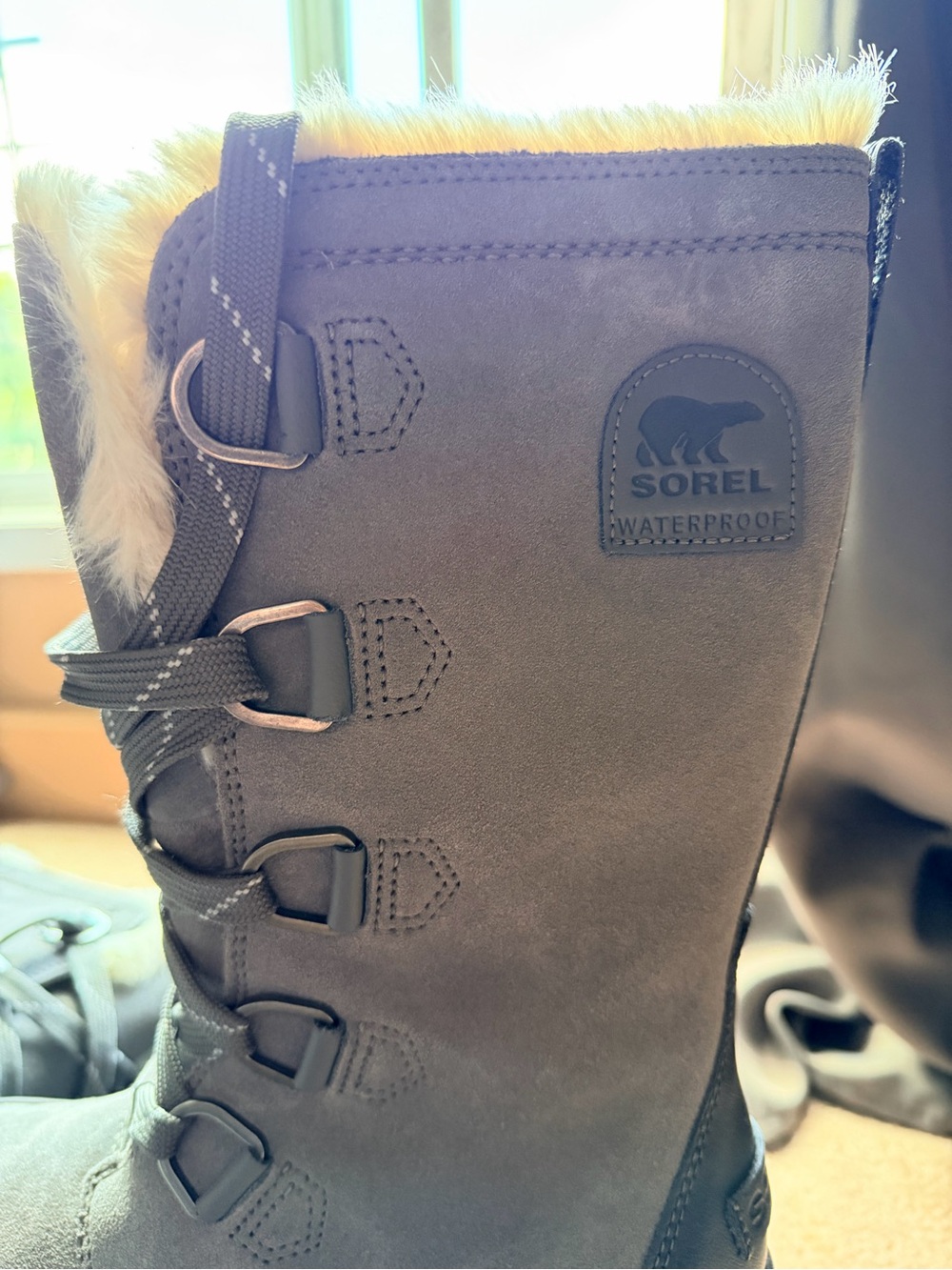 Sorel Gray Waterproof Faux Fur Winter Boots